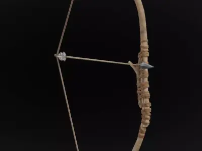 forest hunter bow Low-poly 3D model