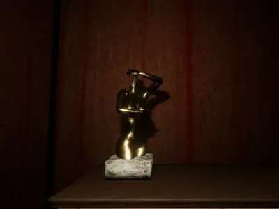 Decorative Lamp - gold sculpture - Low Poly Free low-poly 3D model