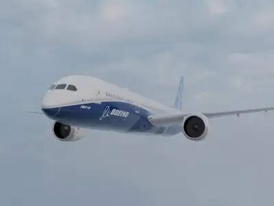 Boeing-787-9  Low-poly 3D model