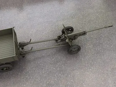 GAZAAA truck with antitank gun ZiS3 3D model