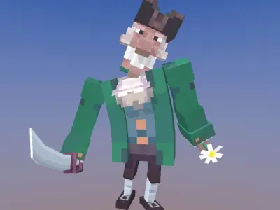 Dr Livsey in minecraft style Low-poly 3D model