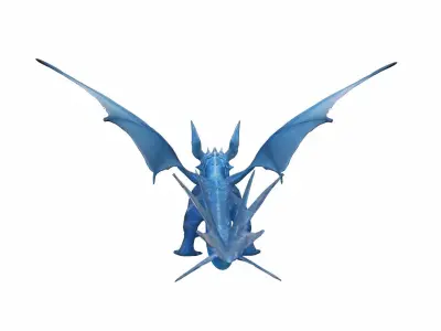 Flying Dragon Made Out Of Glacial Blue Crystals 3D model