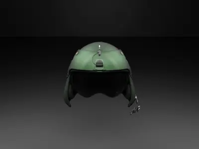 helicopter pilot helmet Low-poly 3D model