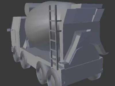 concrete mixer truck Low-poly 3D model purchase