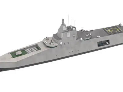 Stealth Navy Frigate v2 3D model