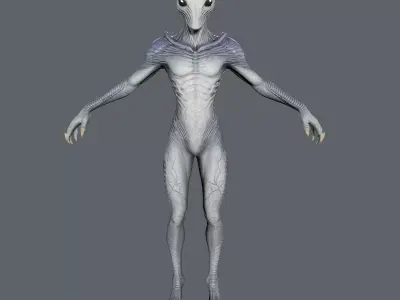 Alien Stalker - Sci-Fi Enemy Rigged Game-Ready  Low-poly 3D model