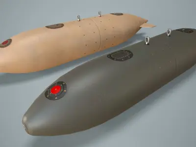 Aircraft External Fuel Tank 120L Low-poly 3D model