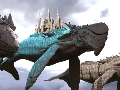 Dinosaur whale giants 3D model