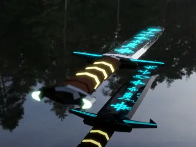 Sword 3d model in fog Free 3D model