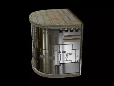 Scifi spaceship angular module table panel component 3D model