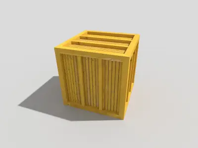low poly wooden crate Low-poly 3D model get