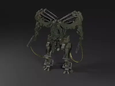 Robot Sci-Fi Machine APU Matrix Low-poly 3D model