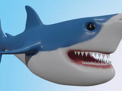Shark model Low-poly 3D model