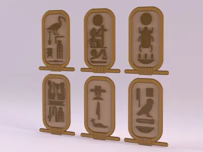 Egyptian Symbols - 004 Low-poly 3D model