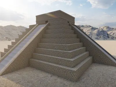 Zigurat ancient pyramid-Ziggurat Temple 3D model