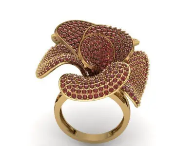 rose ring flower 3D print model