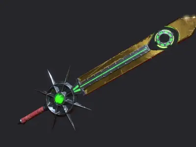 Fantasy Stylish Weapon- Chaos Sword Low-poly 3D model