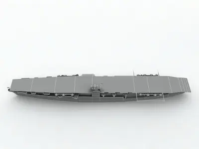  Akagi Aircraft Carrier Ship WWII Low-poly 3D model
