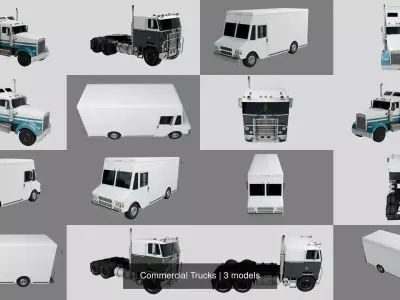 Commercial Trucks 3D Model Pack