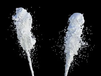 3 hight jets of water 3D model