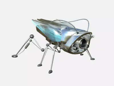 Insect Robot F05 Aluminum - SciFi Character Design Low-poly 3D model