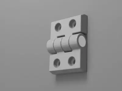 Heavy Duty Plastic Hinge- High-Low polygon 270Deg rotation Low-poly 3D model