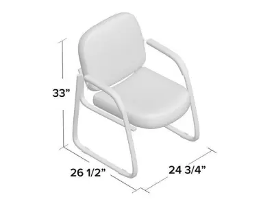 Jude Fabric Seat Waiting Room Chair 3D model