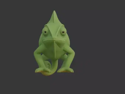 Cameleon 3D scan print Low-poly 3D model