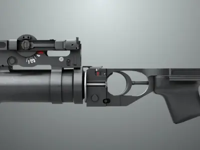 Grenade Launcher 03 Black Generic All PBR Unity UE Textures Low-poly 3D model