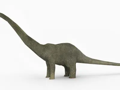 Diplodacus Dinosaur -Animated  Low-poly 3D model