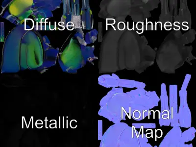 Iridescent Beetle Model Pack Low-poly 3D model