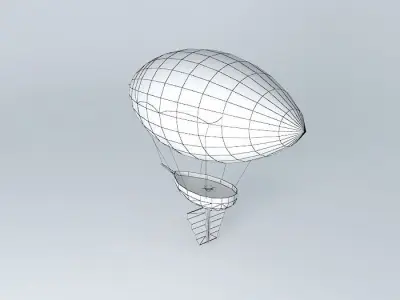 Airship egg on hot air balloon Free 3D model