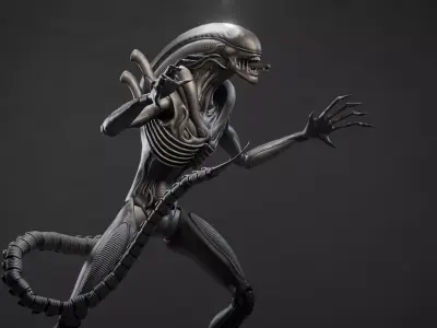Xenomorph Drone V2 Low-poly 3D model
