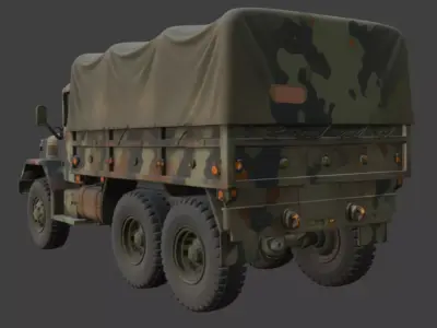 Military Camouflage Cargo Truck 3D Model 3D model