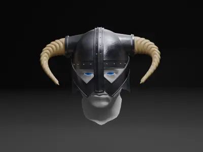 VIKING HELMET 3D LOW POLY Low-poly 3D model