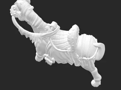 Horse with saddle 1 3D model