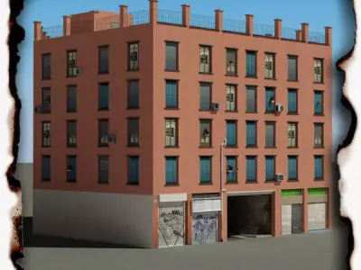 Building in shape of triangle Low-poly 3D model