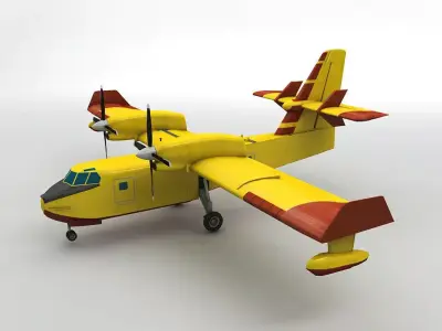 Canadair CL-415 Aircraft Low-poly 3D model