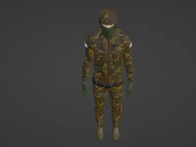 Argentina Soldier Low-poly 3D model