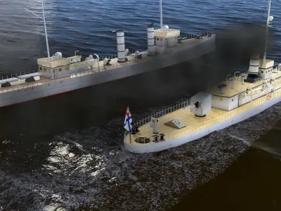 Nieugieta polish river gunboat laid down 1909 3D model