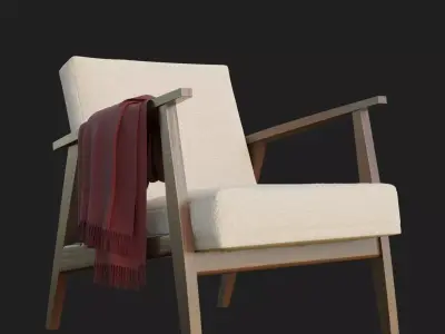 Armchair  with blanket Free low-poly 3D model