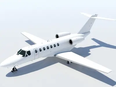 Cessna Citation CJ3 blank texture  jet PBR Low-poly 3D model