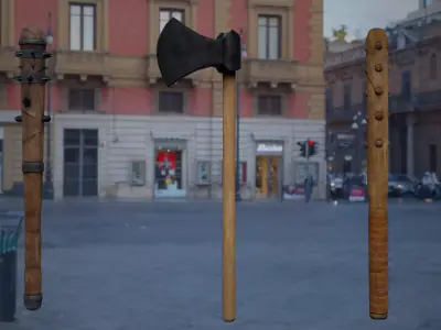 Mele weapon collection Free low-poly 3D model