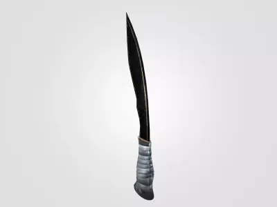Dark Combat Dagger Low Poly PBR Game Ready 3D Weapon Low-poly 3D model