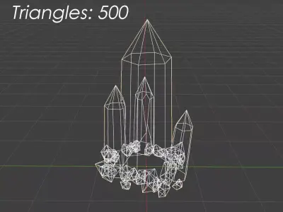 CRYSTAL CLUSTERS PACK STYLIZED 4K GAME-READY LOW-POLY AAA Low-poly 3D model