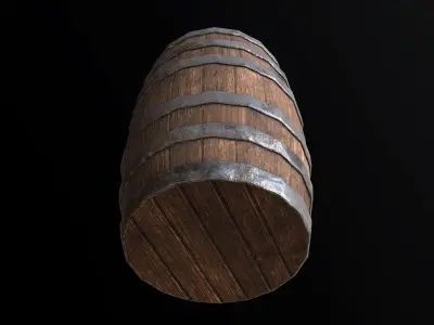 Barrel - PBR Game Ready wooden Low-poly 3D model