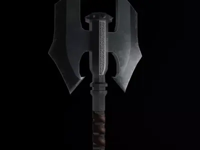 Two-faced Great axe Low-poly 3D model