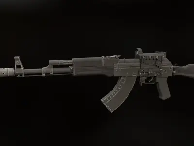 AK-47M ak - rifle Low-poly 3D model