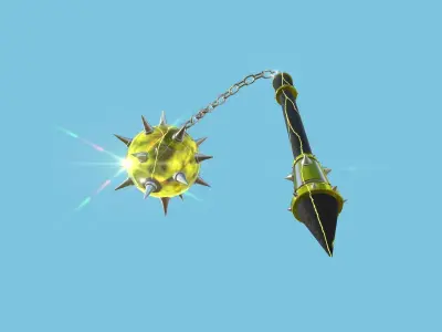 Medieval Flail 10 Thunder - Character Fantasy Weaponry Low-poly 3D model