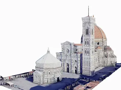 Florence Cathedral-Santa Maria del Fiore Low-poly 3D model